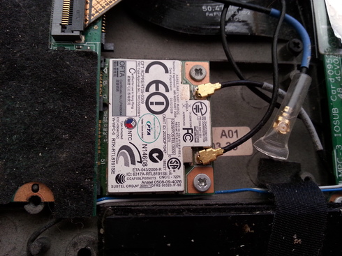 The Intel 7260 seated in its socket