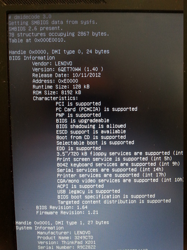 Thinkpad screen during BIOS upgrade