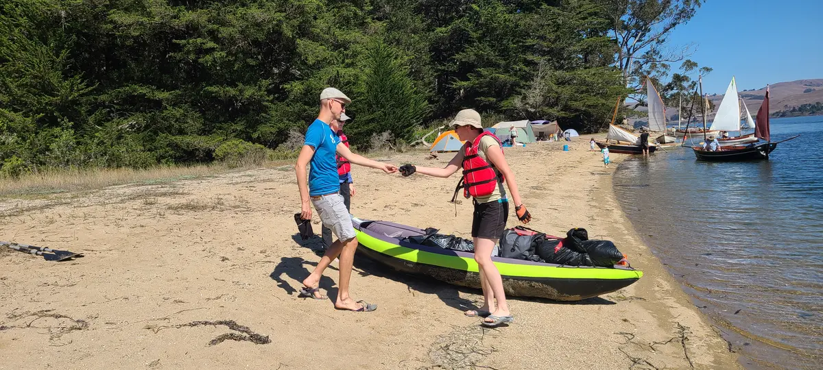 Heading out from camp for the return crossing