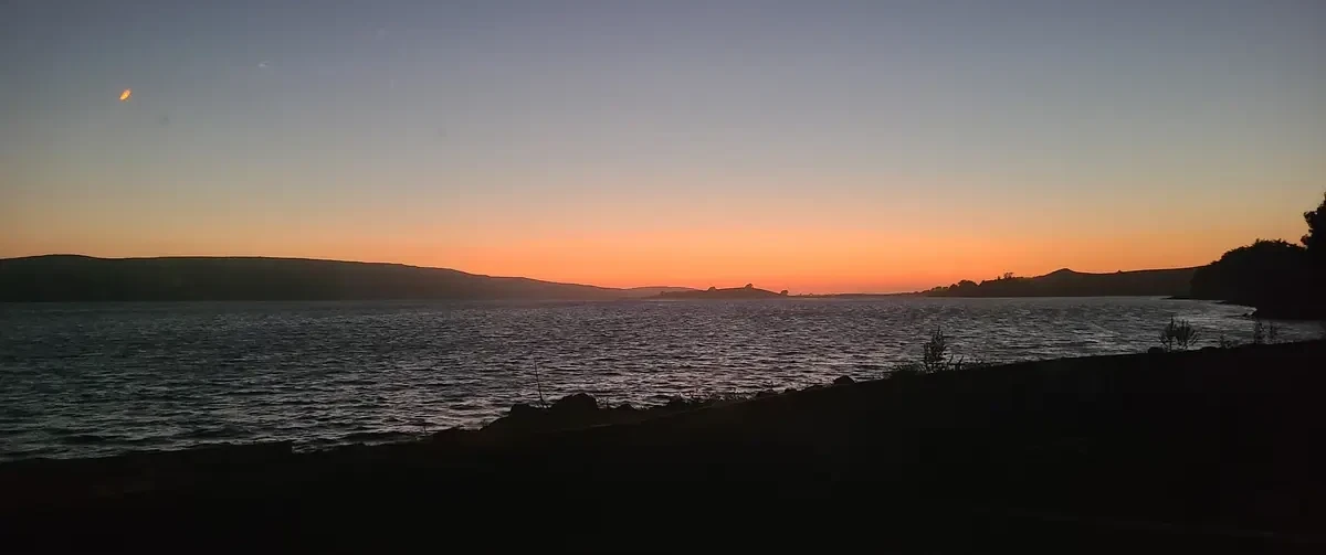 Sunset over Tomales Bay from the east shore