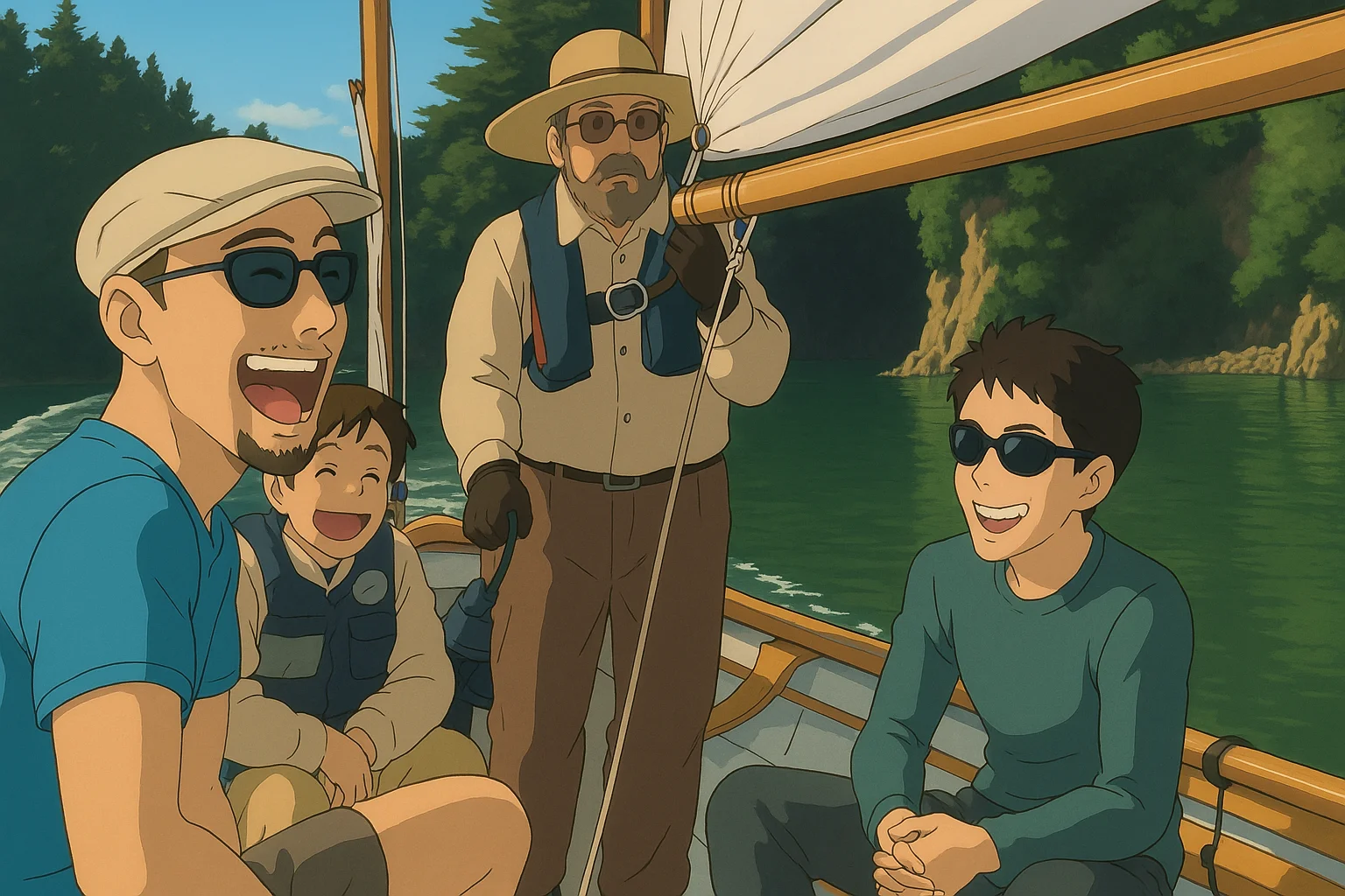 Crew aboard a TSCA sailboat Crew aboard a TSCA sailboat