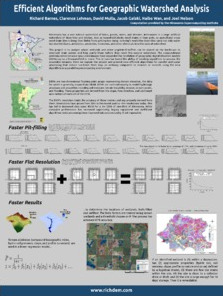 Thumbnail of poster entitled 'Efficient Algorithms for Geographic Watershed Analysis'