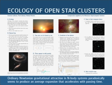 Thumbnail of poster entitled 'Ecology of Open Star Clusters'