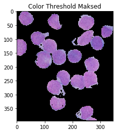 Color Thresholding image with mask applied