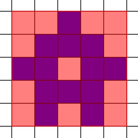 Grid with squares covered by a single rectangle