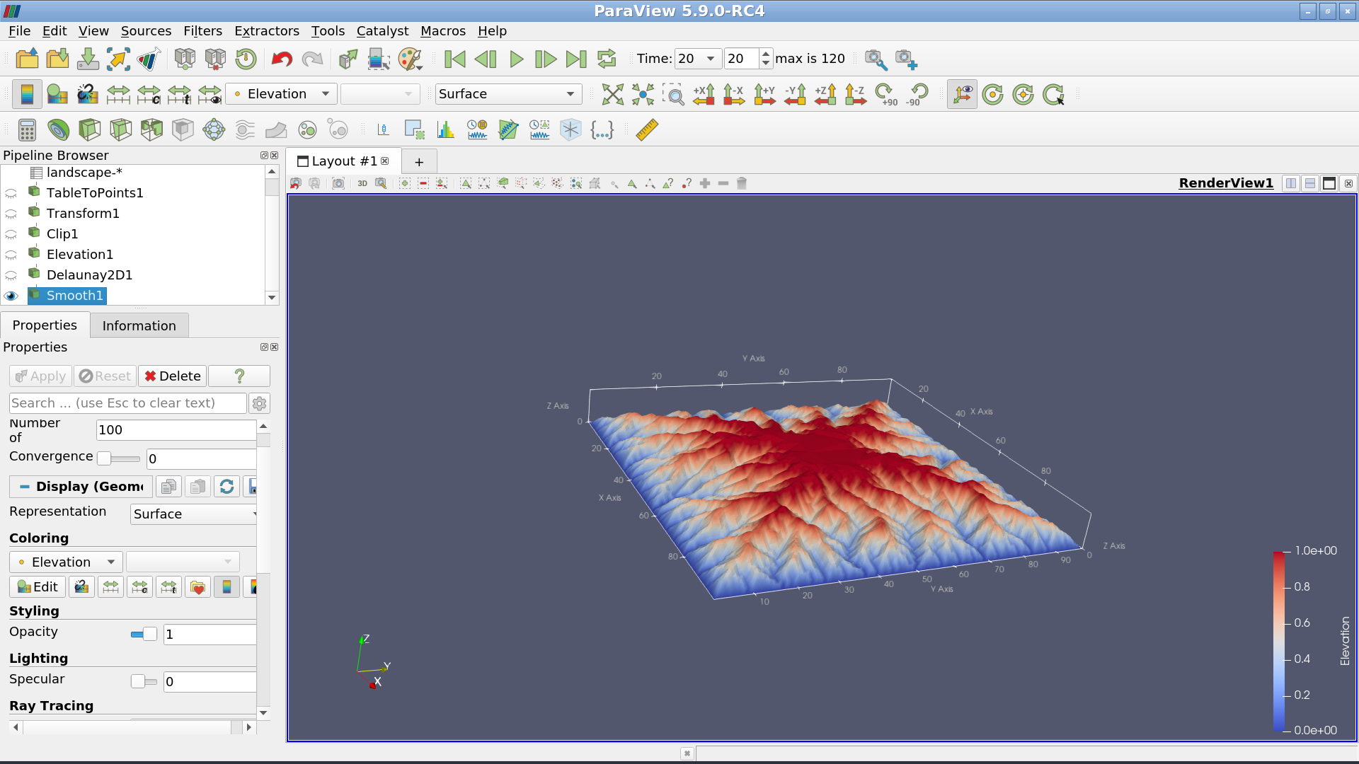 Using the smoothing filter