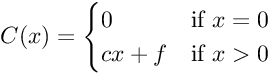 Fixed cost cost function