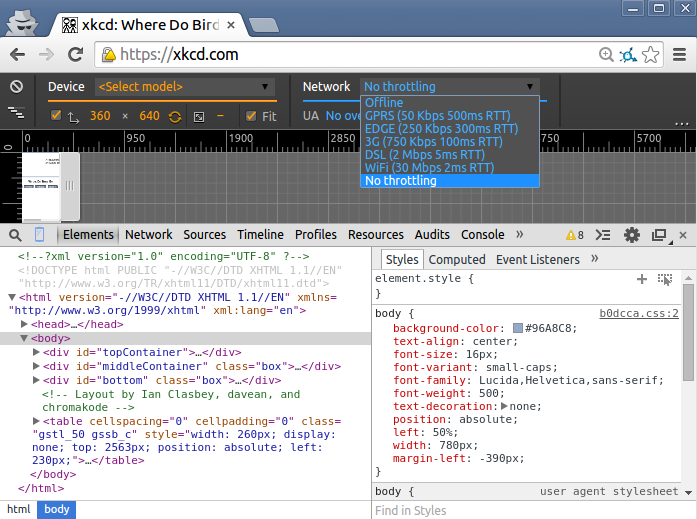 Activate Chrome throttling