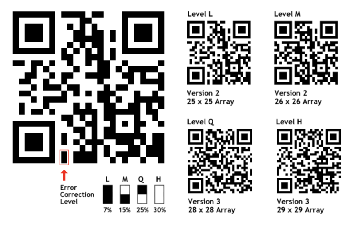 QR code redundancy level bits